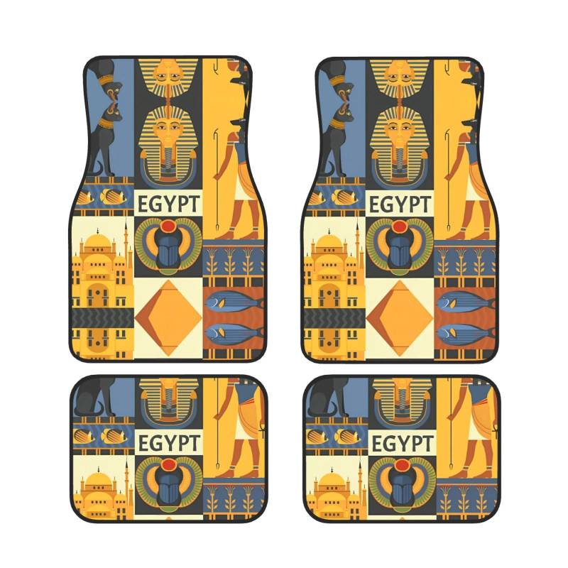 Antike Ägypten Stammes-Serie, stilvolles Automatten-Set, langlebiges und individuelles Fußmatten für Autos, universelles Automatten-Set, schützende Auto-Fußmatten von Mouxiugei