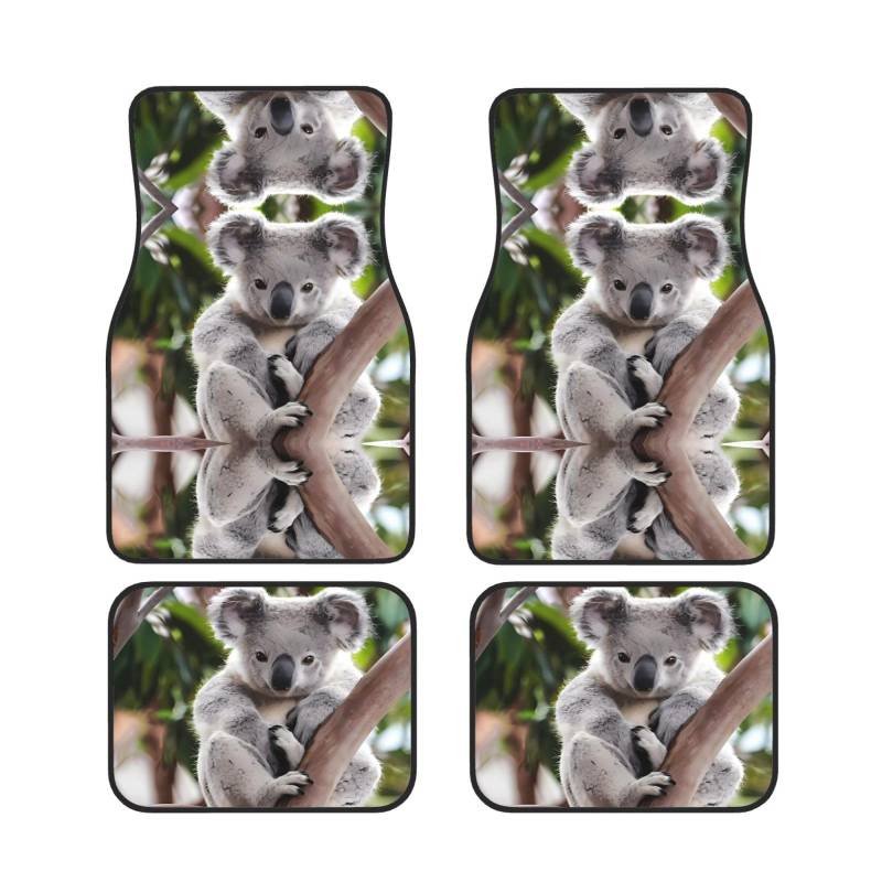Niedliches Koala-Fußmatten, komplettes Set, langlebige und individuelle Fußmatten für Autos, universelles Automatten-Set, schützende Auto-Fußmatten von Mouxiugei