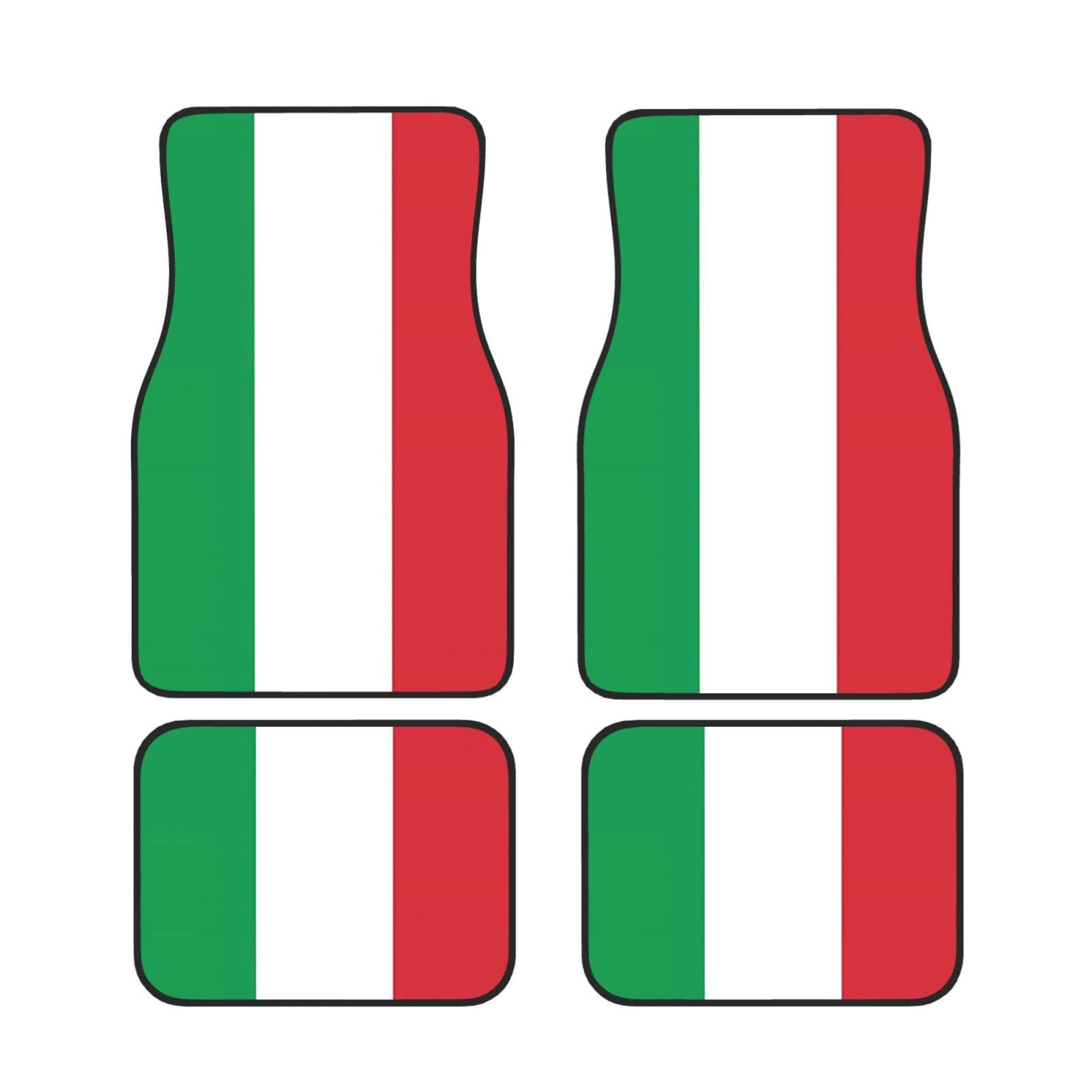 Stilvolle Automatten mit italienischer Flagge, komplettes Set, langlebige und individuelle Fußmatten für Autos, universelles Automatten-Set, schützende Auto-Fußmatten von Mouxiugei