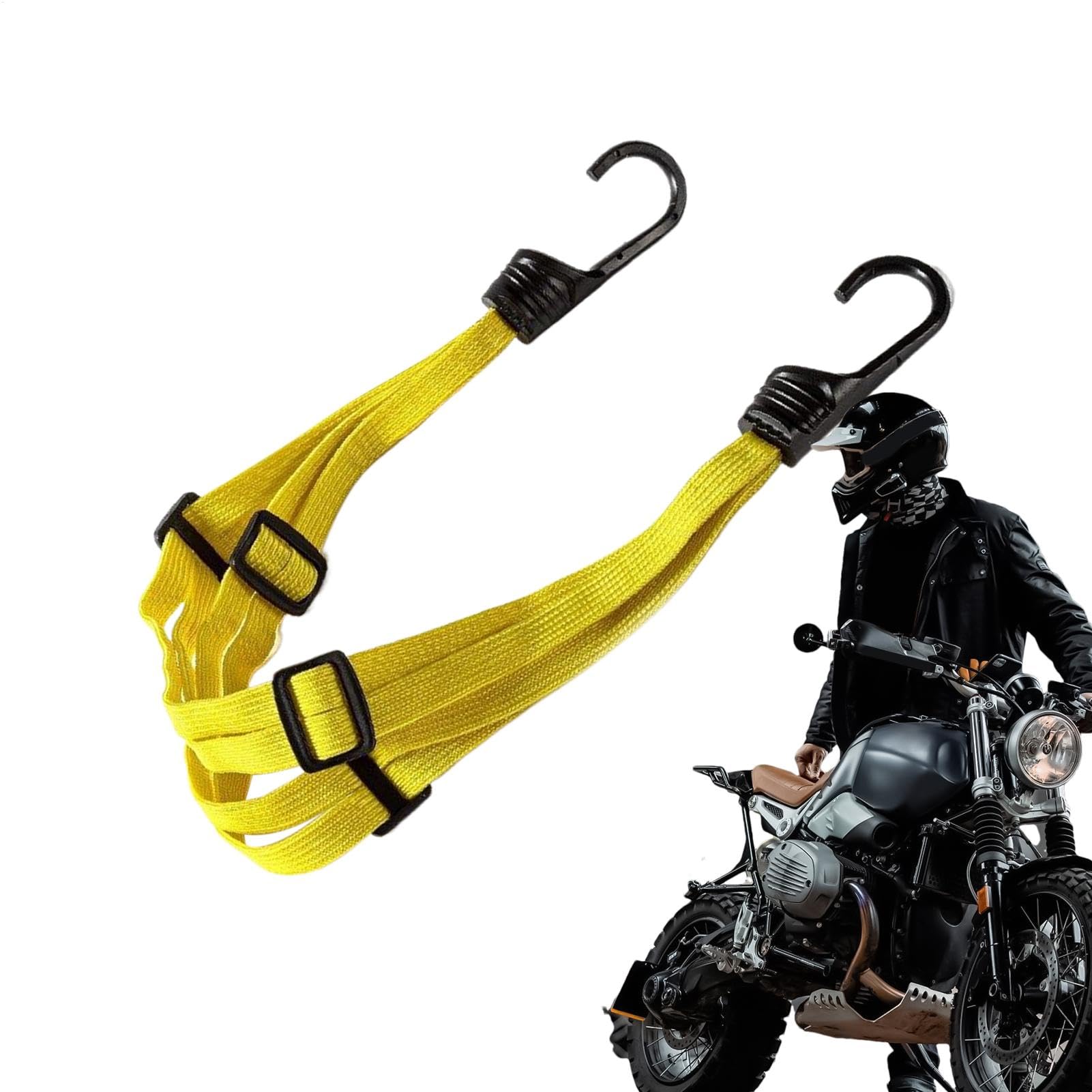 Motorradhelmseil, Motorradhelm Bungee Cord,Verdickte elastische Schneemobilhelmkabelmotorradgurte | Outdoor -Abenteuerzubehör, Bungee -Kabelbindung mit 2 Haken von Moxeupon