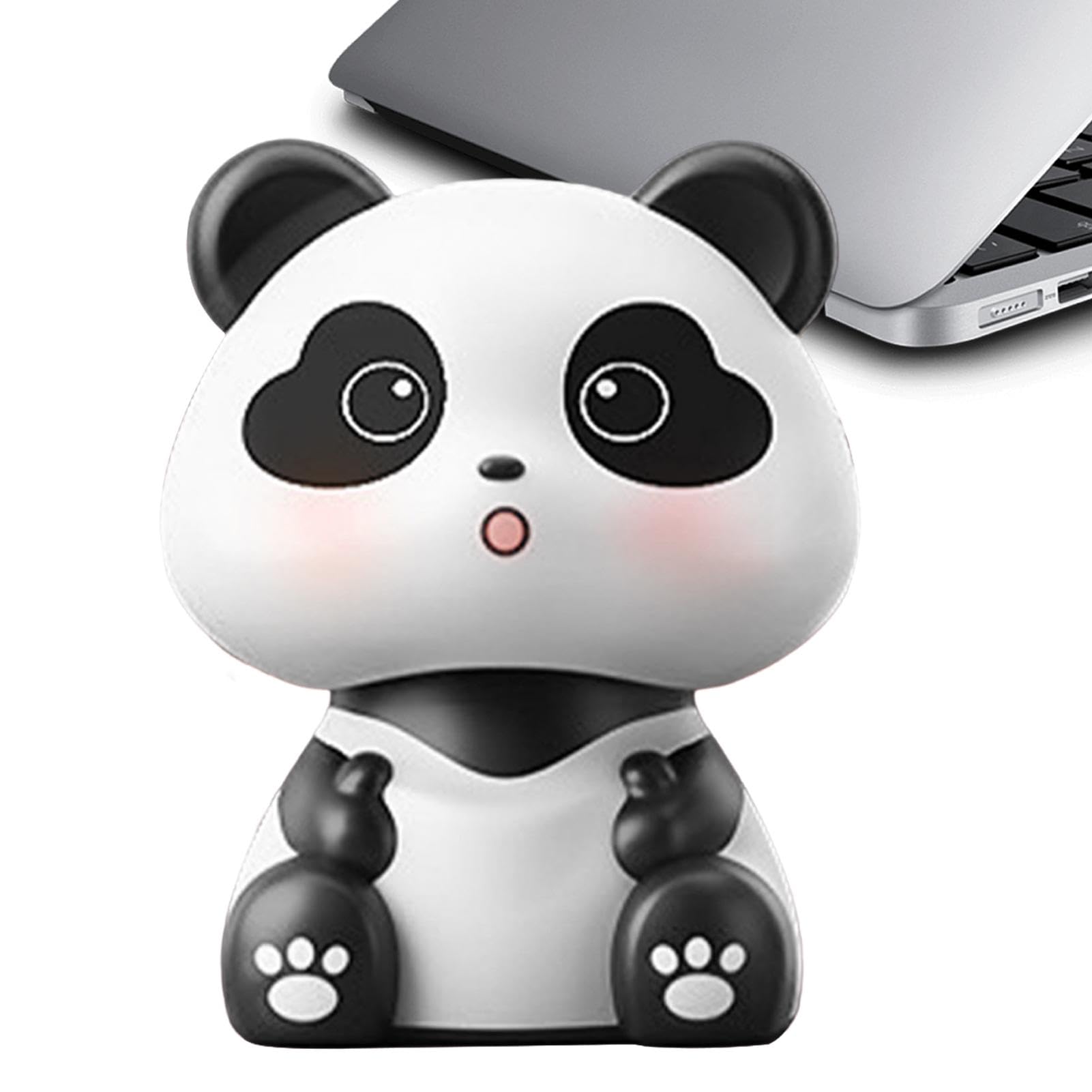 Panda-Armaturenbrett-Dekorationen,Auto-Armaturenbrett-Dekorationen Panda - Panda-Statue für Armaturenbrett | Modische Glücks-Panda-Figuren, Solarenergie, schüttelnder Kopf, Panda, von Moxeupon