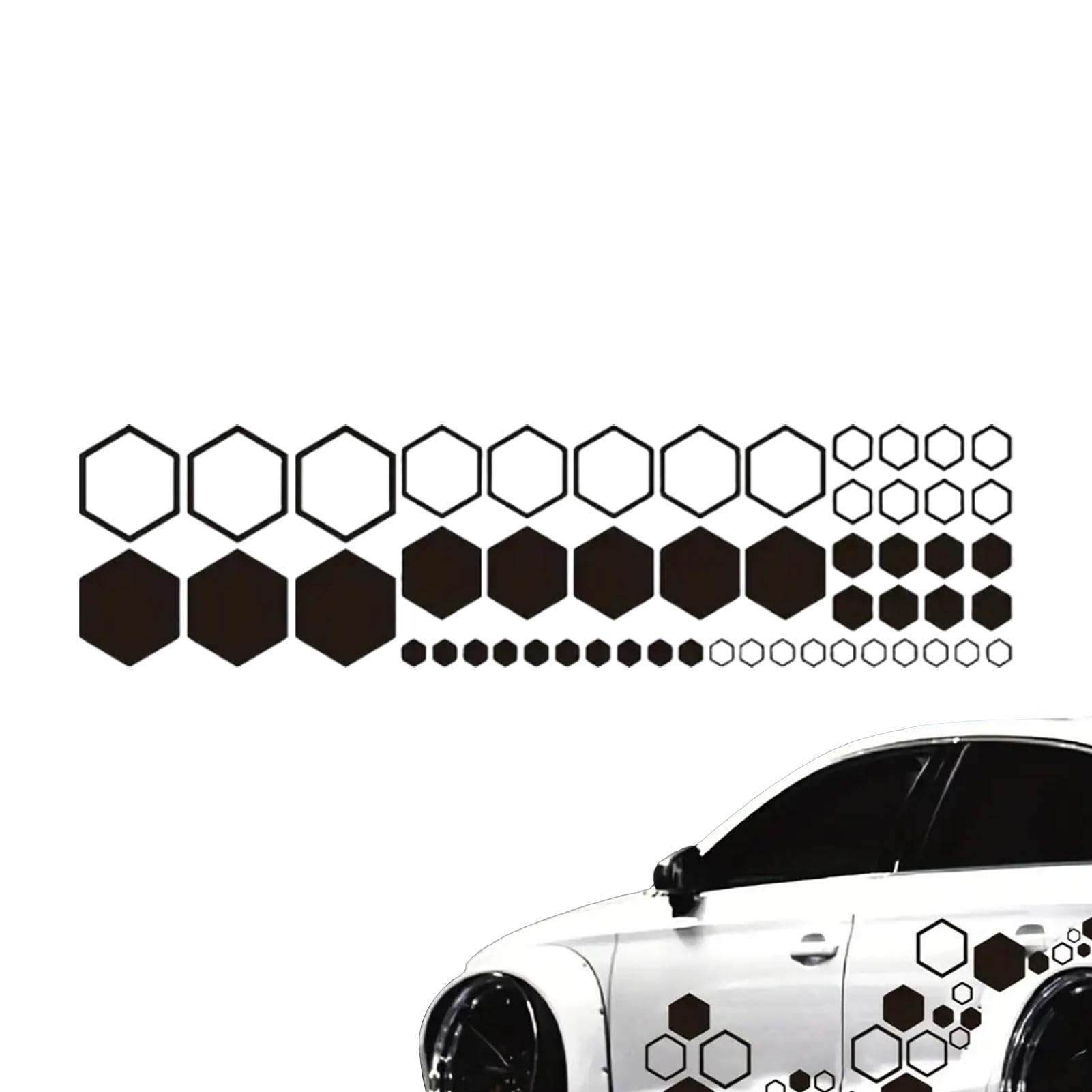 Sechseck-Autoaufkleber, Waben-Autoaufkleber | Sechseckiger geometrischer Musteraufkleber - Selbstklebende Aufkleber für die Türseite, Auto-Seitenkörperaufkleber, Autoaufkleber mit Wabengrafik von Moxeupon