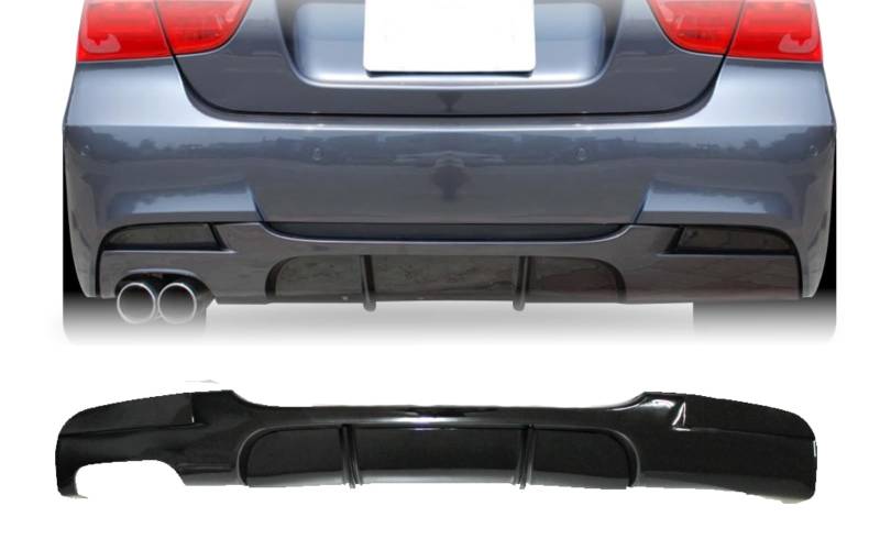 MpTuned BMW E90 E91 Diffusor schwarz glänzend 320 328 325 330, Leistungsoptimierung 2004-2013 Limousine M Sport von MpTuned