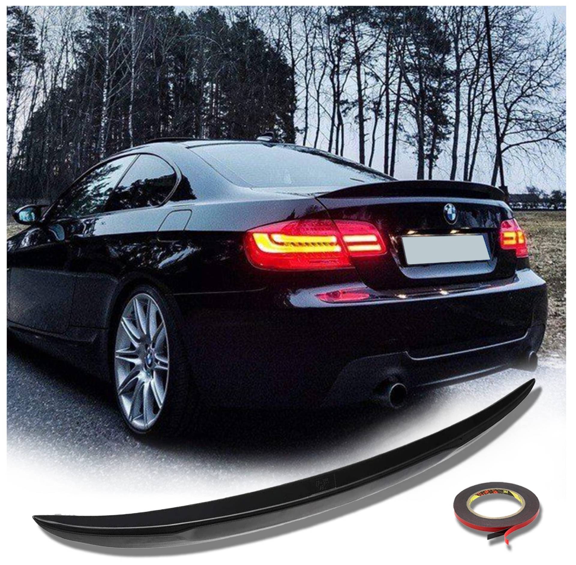 MpTuned BMW E92 M Performance Heckspoiler glänzend schwarz für 3er 2007 2008 2009 2010 2011 2012 2013 Coupe 318i 320i 330i 340i m340i 318d 320d 330d 340d m340d von MpTuned