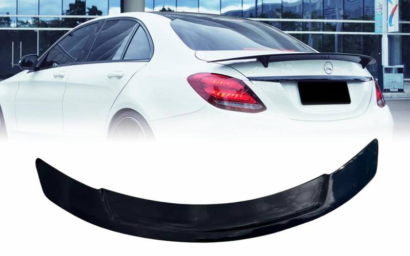 MpTuned MB W205 Sedan RT Style Heckspoiler, glänzend schwarzer Kofferraumspoiler für W205-Modelle 2014–2021, Performance-Tuning-Neugestaltung von MpTuned