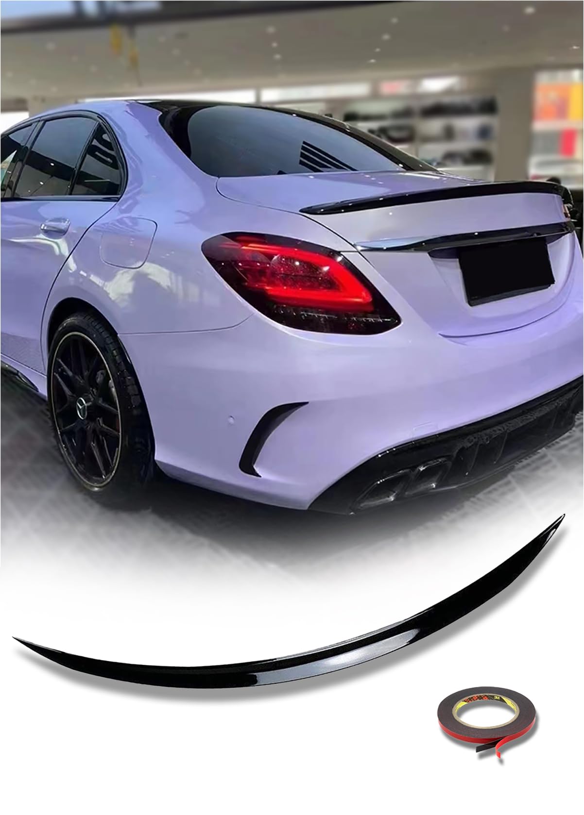 MpTuned MB W205 Sedan Rear Spoiler Glossy Black Trunk Spoiler for W205 2014-2021 Year Models Performance Tuning Restyling von MpTuned