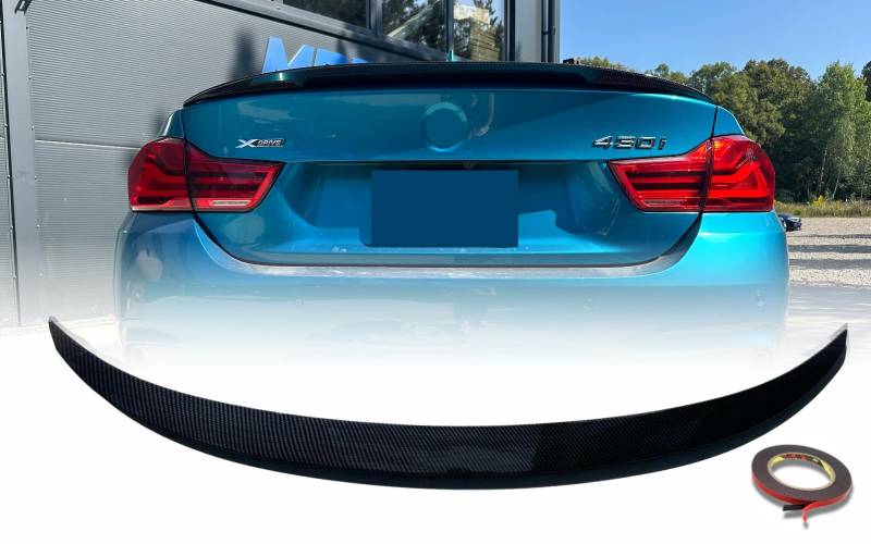 MpTuned BMW F32 M Performance Heckspoiler Carbon Optik passend für BMW 4er F32 Coupé 2014–2019 420i 428i 430i 435i 440i Heckspoilerlippe von MpTuned