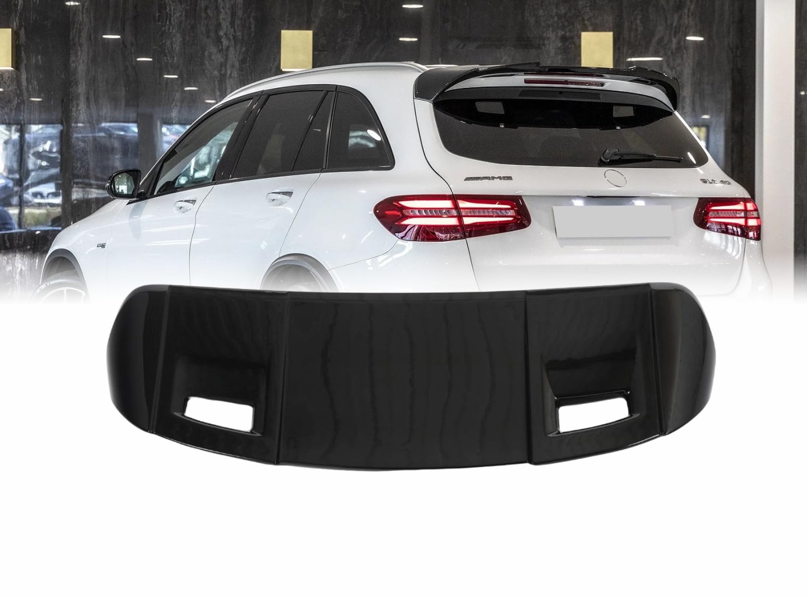 Mptuned Dachspoiler Glänzend Schwarz Kompatibel mit GLC X253 Sport 2015-2019 | Hochwertiger ABS Kunststoff, Inklusive doppelseitigem Klebeband von MpTuned