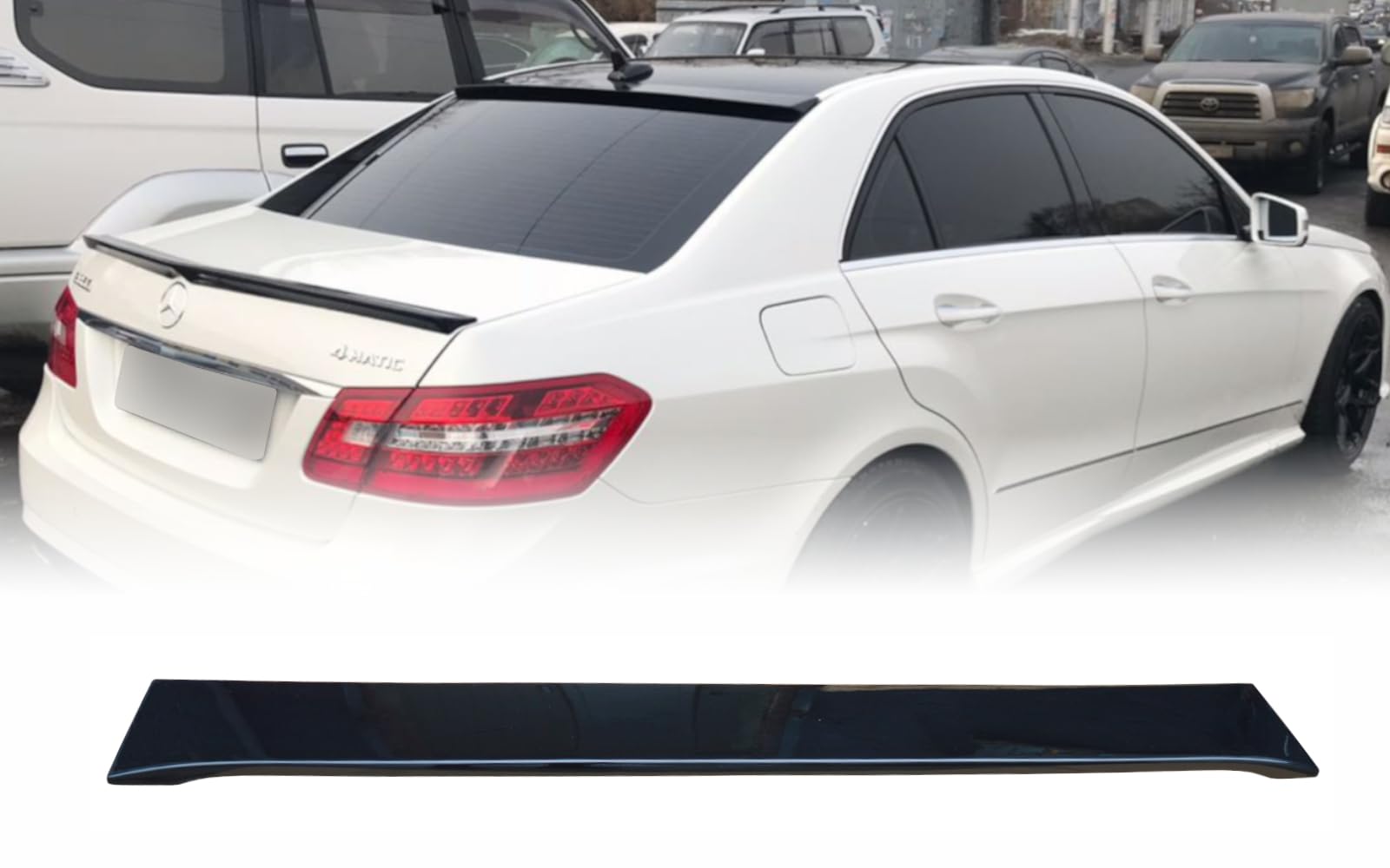 Mptuned Dachspoiler Glänzend Schwarz Kompatibel mit Mercedes-Benz E-Klasse W212 Limousine 2009-2016 | Hochwertiger ABS Kunststoff, Inklusive 3M-Klebeband von MpTuned