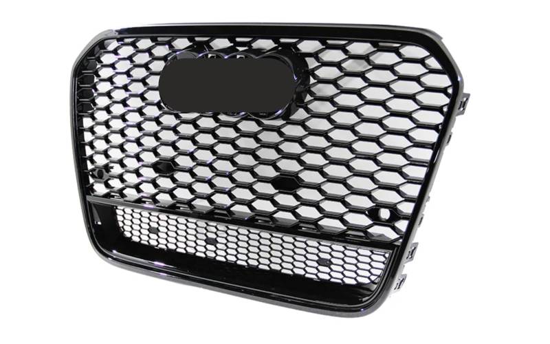 Mptuned Frontgrill Nierengrill Kühlergrill RS6-Stil Kompatibel mit Audi A6 C7 2011-2015 | Wabengitter-Design, Glänzend Schwarz, Sportlicher Look von MpTuned