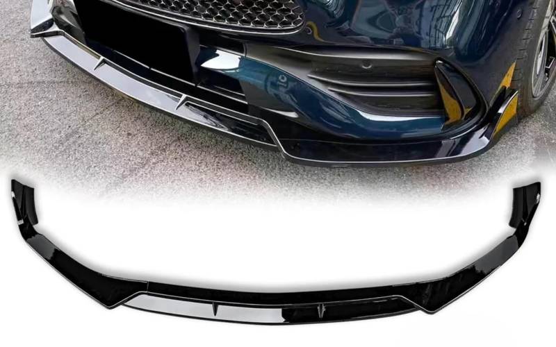 Mptuned Frontstoßstangen-Spoiler Glänzend Schwarz Kompatibel mit Mercedes-Benz C-Klasse W206 C300 AMG Limousine 2022-2024 | Hochwertiger ABS Kunststoff, Inklusive Befestigungsmaterial von MpTuned