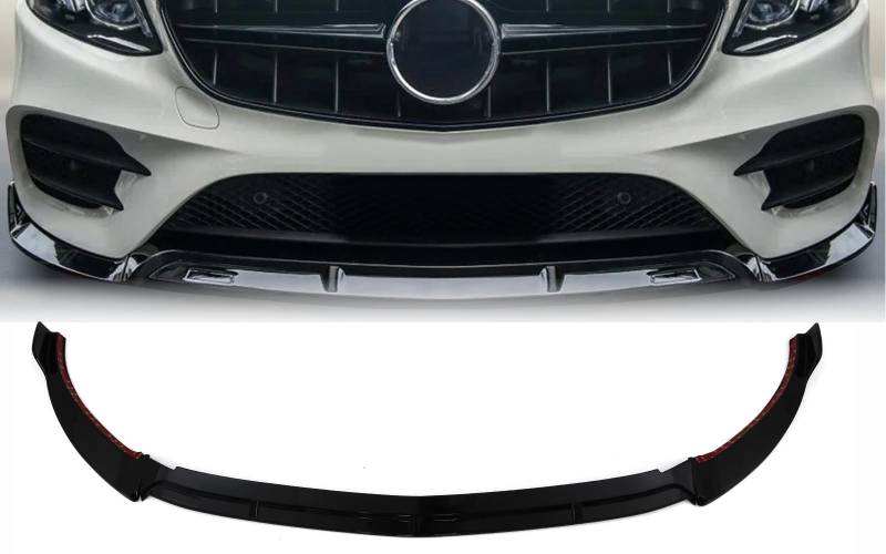 Mptuned Frontstoßstangen-Spoiler Glänzend Schwarz Kompatibel mit Mercedes-Benz E-Klasse W213 AMG Limousine 2020-2023 | Hochwertiger ABS Kunststoff, Inklusive Befestigungsmaterial von MpTuned