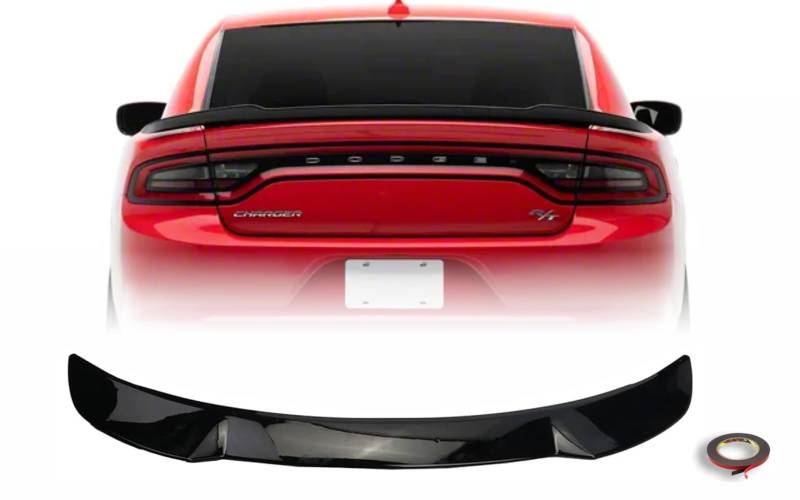 Mptuned Heckspoiler Kofferraumspoiler Flügel Glänzend Schwarz ABS Kompatibel mit Dodge Charger 2015-2023 | Inklusive Doppelseitigem Klebeband von MpTuned