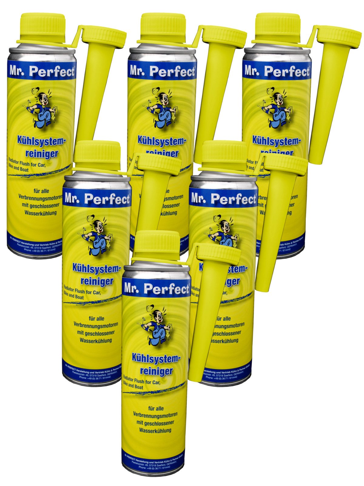 Mr. Perfect® Kühlsystemreiniger, 6 x 250ml - Kühlerschutz-Additiv KFZ für alle Verbrennungsmotoren mit geschlossener Wasserkühlung von Mr. Perfect