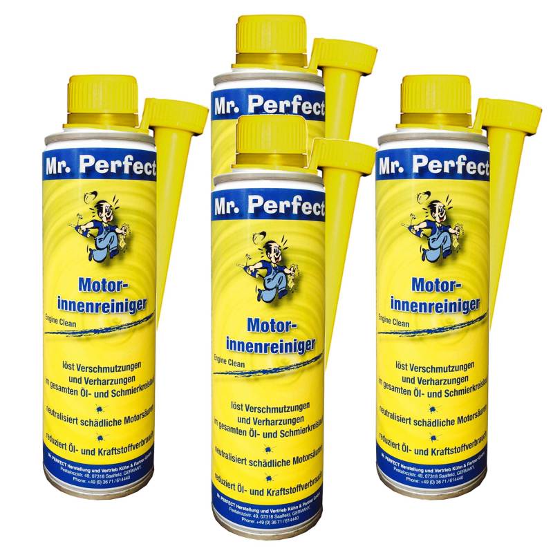 Mr. Perfect® Motorinnenreiniger, 4 x 250 ml - Additiv zur Öl-Spülung für alle Benzin- und Dieselmotoren, Schalt- und Differentialgetriebe von Mr. Perfect