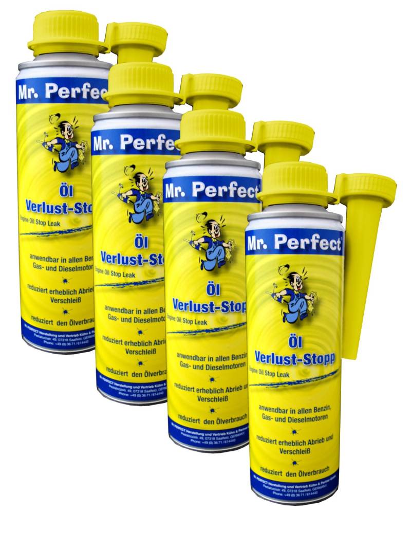 Mr. Perfect Öl-Verlust-Stop Kraftstoff-Additiv, 4x 250 ml - Für alle Kfz-Motoren von Mr. Perfect