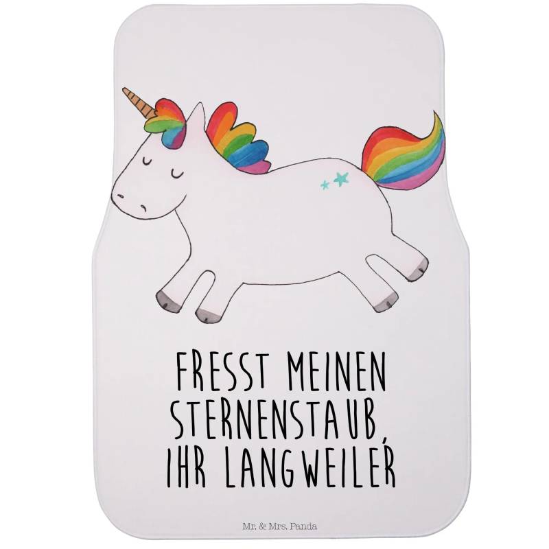 Mr. & Mrs. Panda Fahrer Autofußmatte Einhorn Happy - Geschenk, spannend, Einhorn Deko, Lebensfreude, Schmutzmatte Auto, Einhörner, Pegasus, Fußmatte von Mr. & Mrs. Panda