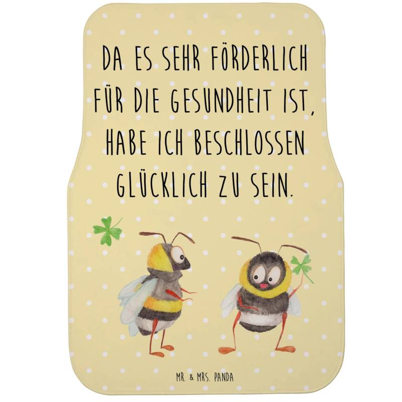 Mr. & Mrs. Panda Fahrer Autofußmatte Hummeln Kleeblatt - Geschenk, Tiere, Spruch schön, Fußmatte Auto, Spruch positiv, Schmutzmatte Auto, lustige von Mr. & Mrs. Panda