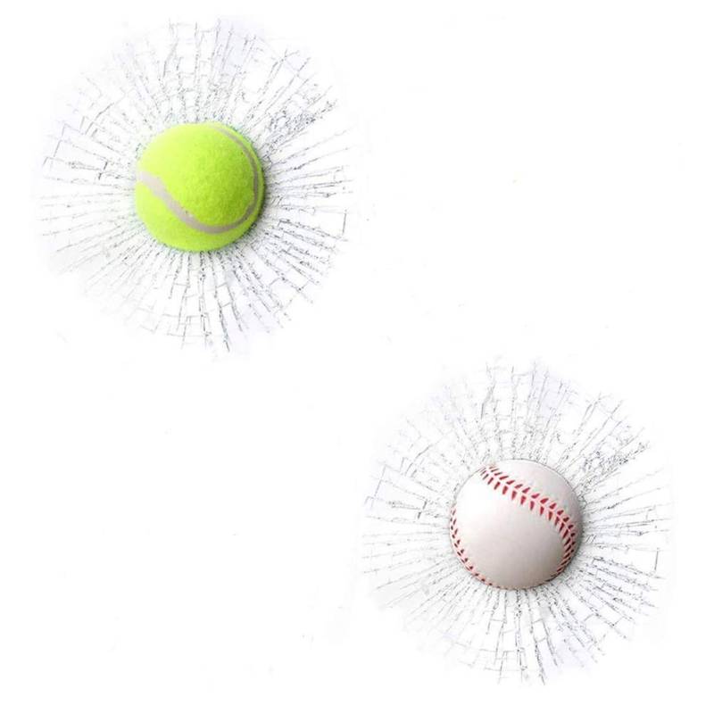 2 Stück Baseball Glasscherben 3D Aufkleber Autofenster Ball Trifft Selbstklebende Lustige Autoaufkleber, Glasscherbenaufkleber, Scherzaufkleber mit Zerbrochenem Bildschirm (A) von Mrisata