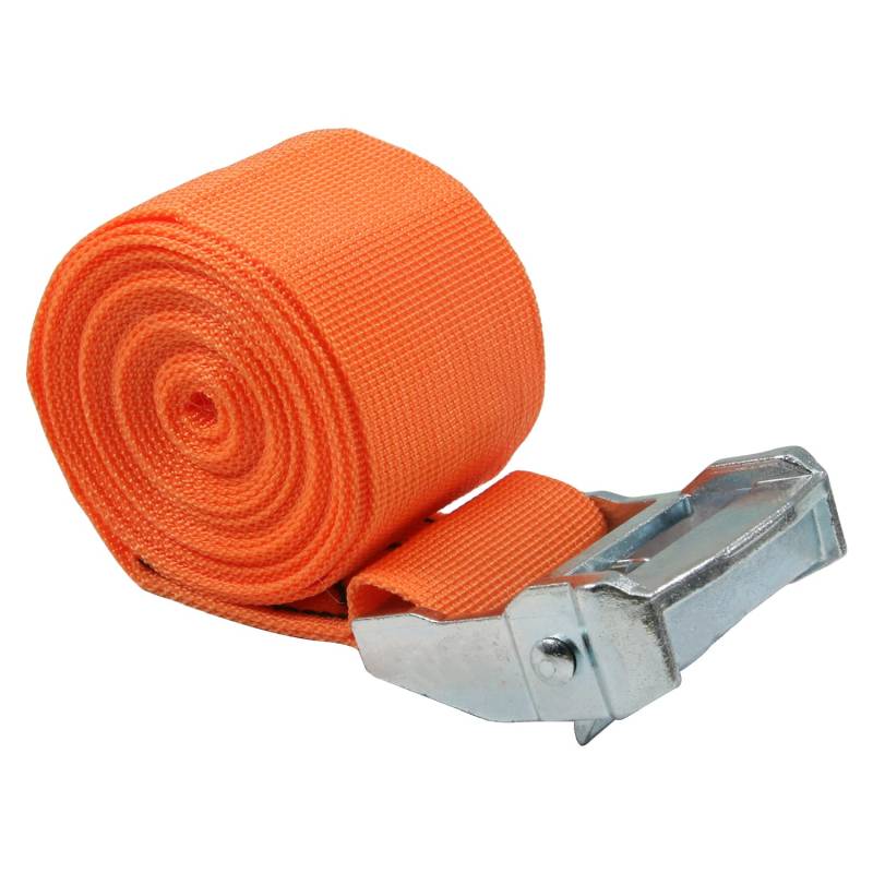 MroMax 5 cm Breite x 3 m Länge Zurrgurte Polypropylen Nockenschnalle, Zurrgurte 500 kg Belastung Ladung Spanngurt 50 mm x 3 m für Umzug von Fracht Orange Ton 1 Stück von MroMax