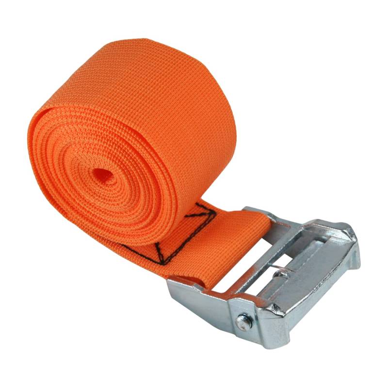 MroMax 5 cm Breite x 3 m Länge Zurrgurte Polypropylen Nockenschnalle, Zurrgurte 500 kg Traglast Ladung Spanngurt 50 mm x 3 m für Umzug von Ladungen, Orange, 2 Stück von MroMax