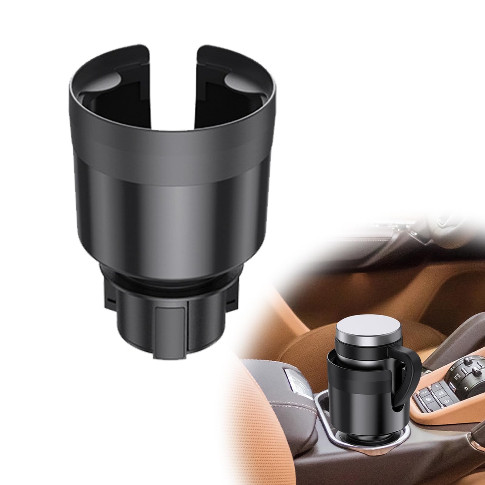 MsTeco Auto-Getränkehalter Expander, Flaschenhalter Auto Adapter mit Verstellbarer Basis und Untersetzer ​Multifunktion Universal Becherhalter für Getränke, Flaschen, Dosen, Becher von MsTeco