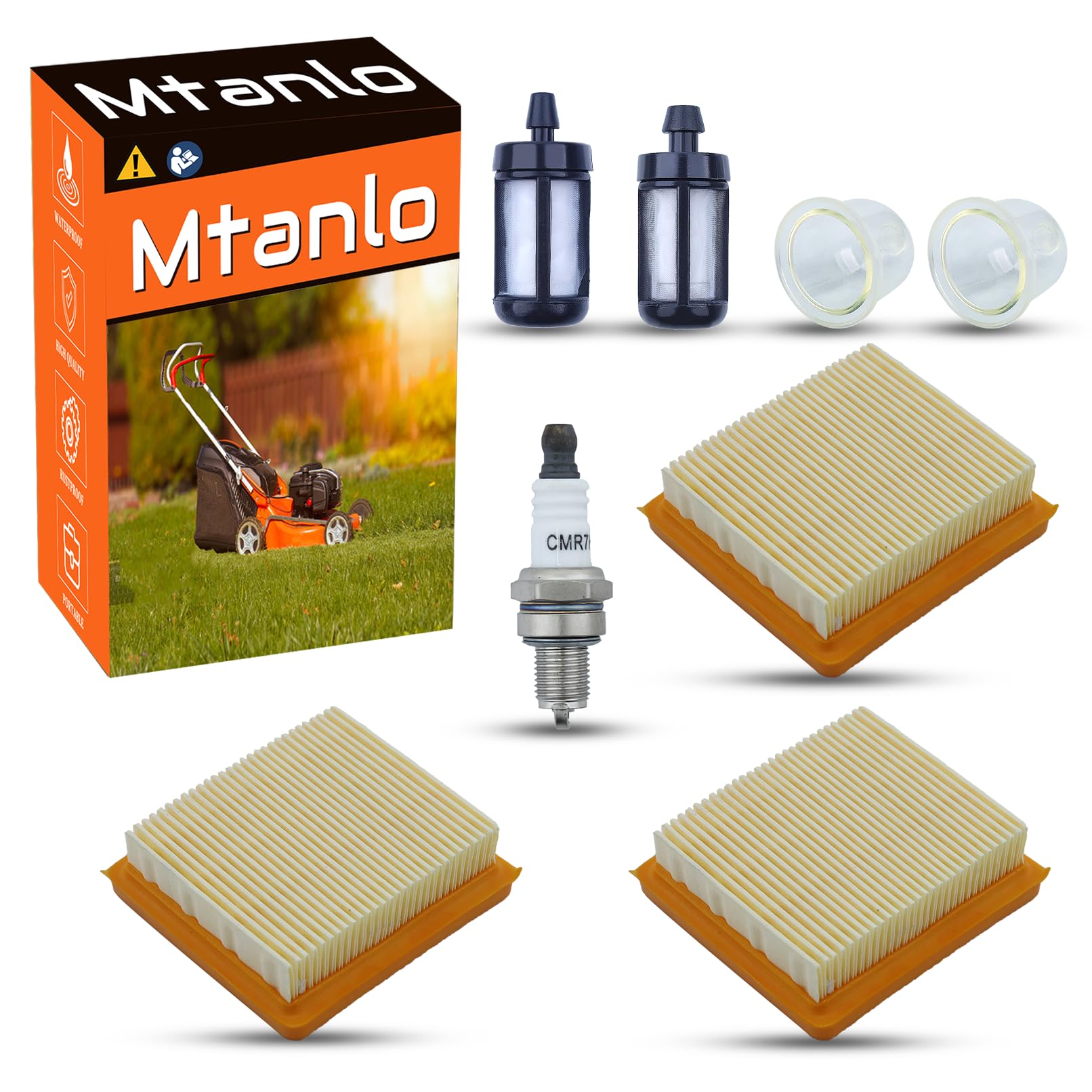 Mtanlo Luftfilter Kit für Stihl FS91 FS91R KM91R FS89 FS131 FS311 FC96 mit K54 Ölblasen Zündkerzen Kraftstofffilter Ersatzteile OEM 4180-141-0300 4180 007 100 von Mtanlo