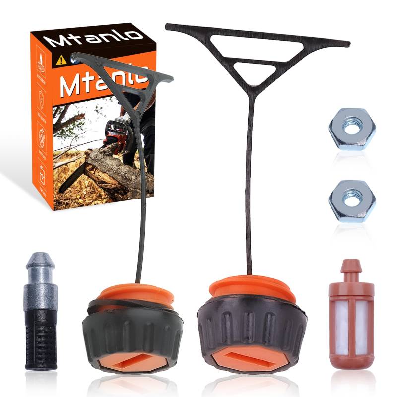 Mtanlo Tankdeckel Öldeckel für STIHL 020 021 023 024 024AV 025 026 026PRO 028 028AV 029 034 036 038 039 044 066 Kettensäge, Tankdeckel mit Kraftstofffilter Kettenraddeckel Muttern von Mtanlo