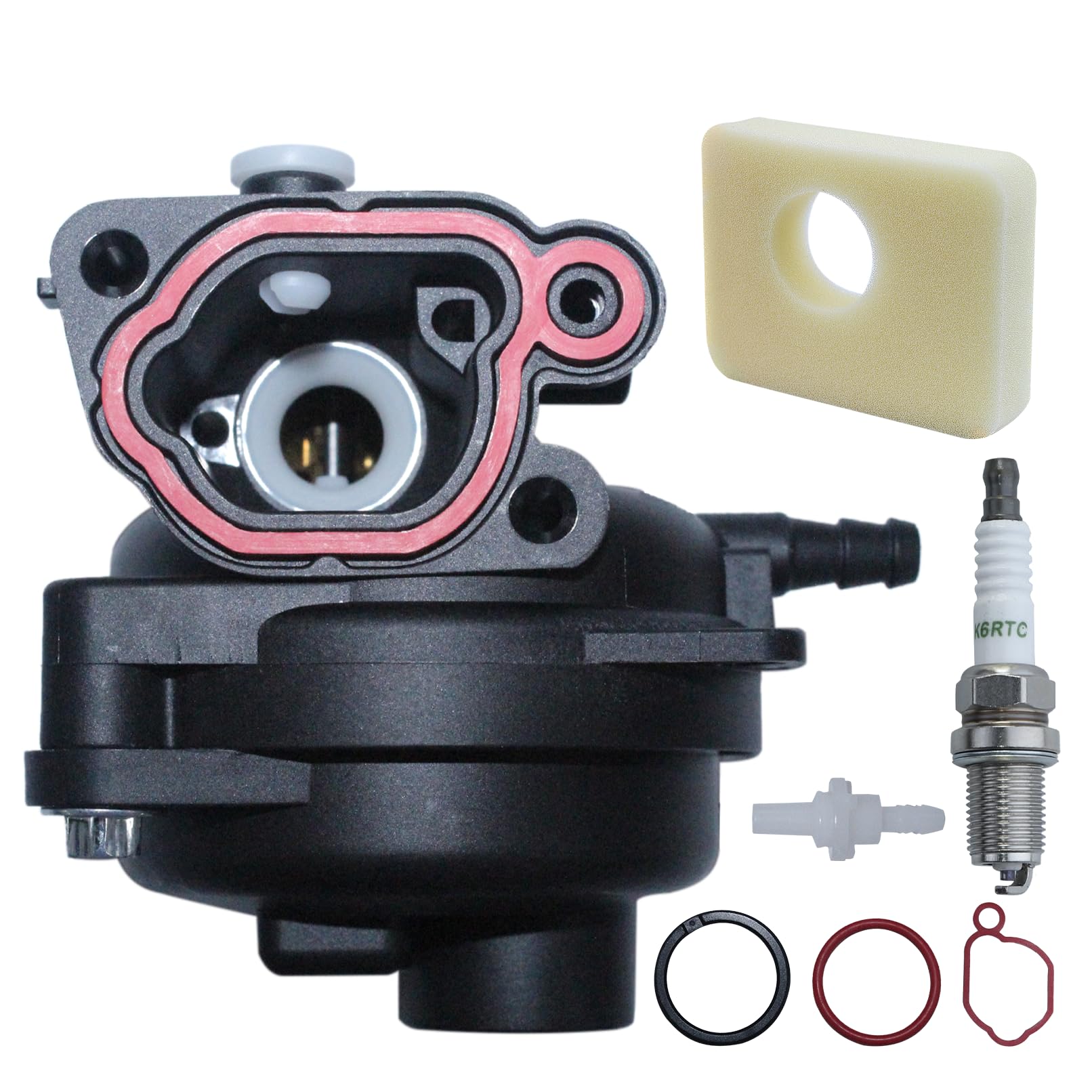 Mtanlo Vergaser kompatibel mit 799583 591160 593261 591110 Motorteile und Zubehör, Ersatz, Vergaser mit QC12YC /BKR5ES /RC12YC Zündkerze 799579 Luftfilter von Mtanlo