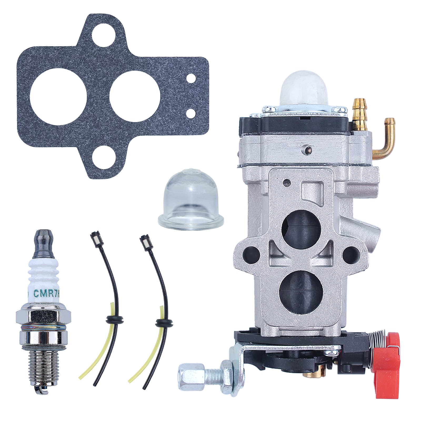 Mtanlo Vergaser kompatibel mit Redmax EBZ7500, Ersatzteile OEM 581156101 544363001, Vergaser mit K45 Ölblasen + GX35 Ölschlauch + CMR7H Zündkerze von Mtanlo