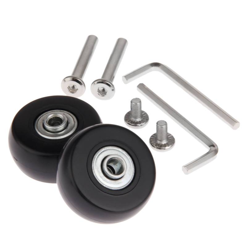 Mtsooning 2 Stück 41x18mm Ersatz-Räder Ersatzrollen für Koffer Kofferrollen Ersatz Gummi Rollen mit kugellager Ersatzteile Reparatur von Mtsooning