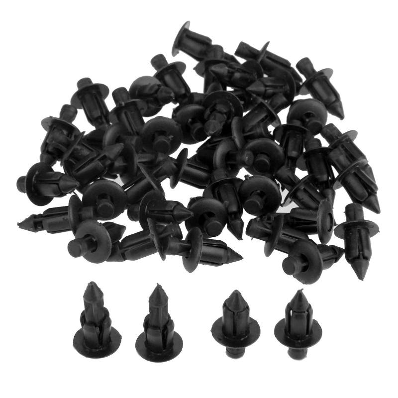 Mtsooning Universal-Auto-Halterungs-Clips, 6 mm, Kunststoff-Nieten, Auto-Zierleisten-Clips, Ersatz für Honda, Yamaha, Suzuki, Kawasaki, 50 Stück von Mtsooning