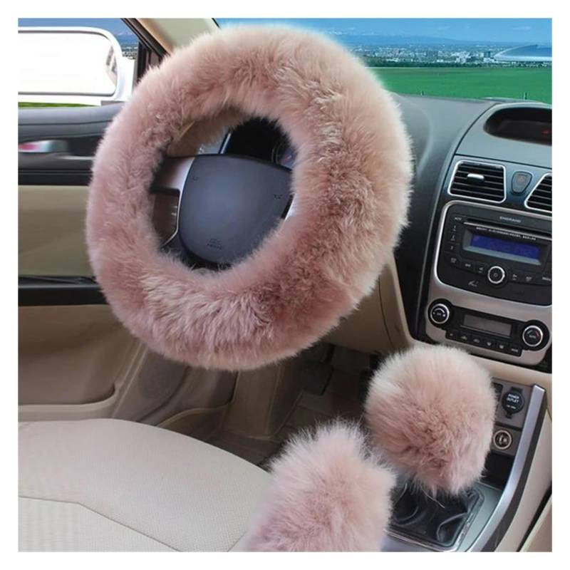 Auto Lenkradbezug Auto Flauschige Plüsch Lenkrad Abdeckung Winter Warme Fleece Nicht-Slip Griff Handschuhe Damen Auto Dekoration Zubehör Lenkrad Bezug(B) von Mtuqvma