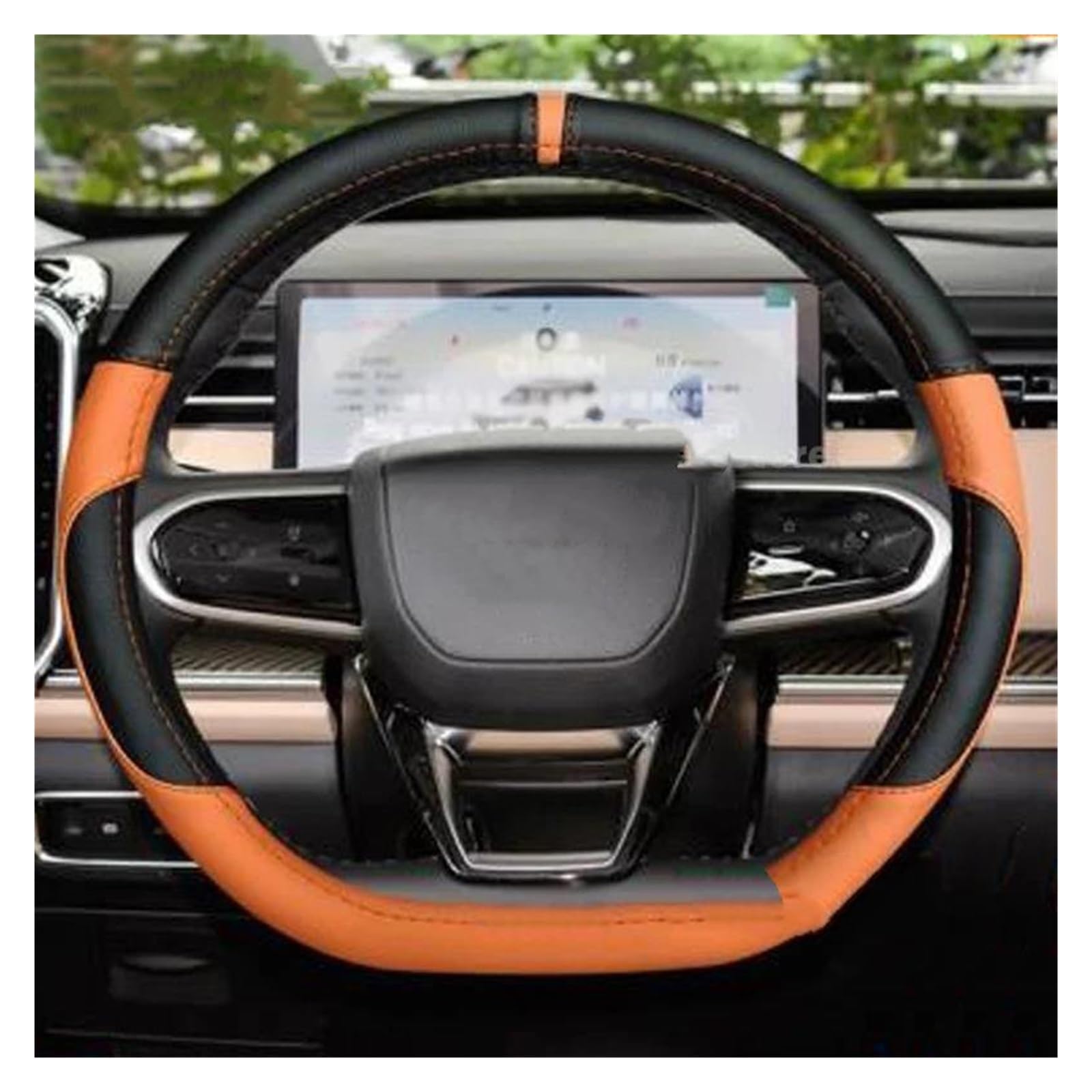 Auto Lenkradbezug Für Chery Jaecoo J7 PU Auto Lenkrad Abdeckung Atmungsaktive Anti Slip PU Leder Auto Dekoration Salon Innen Zubehör Lenkrad Bezug(C) von Mtuqvma