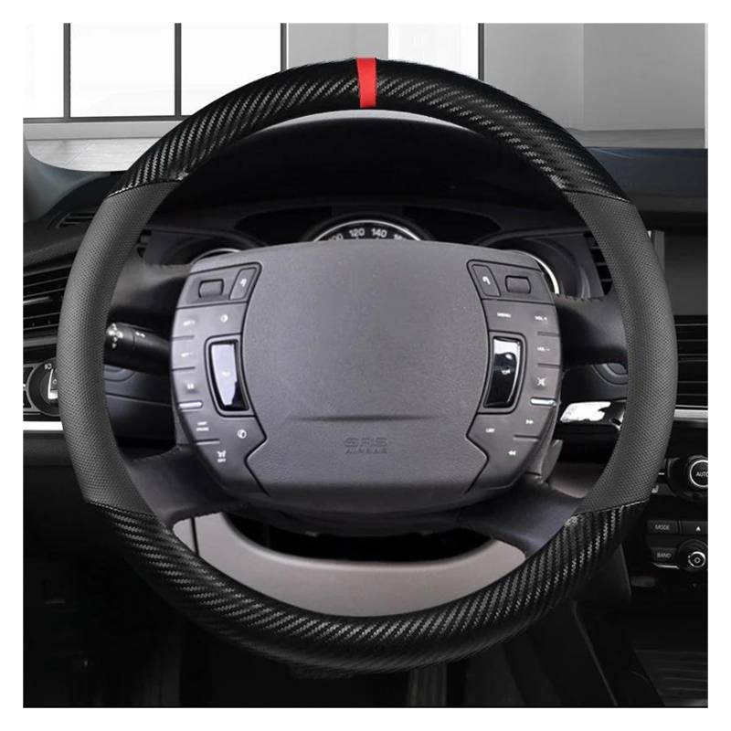 Auto Lenkradbezug Für Citroen Für C4 Für AIRCROSS Für C5 Für AIRCROSS Für C3-XR Für C4 Picasso Für C4 Für C5 C6 Auto Lenkrad Abdeckung Carbon Faser Lenkrad Bezug(B) von Mtuqvma