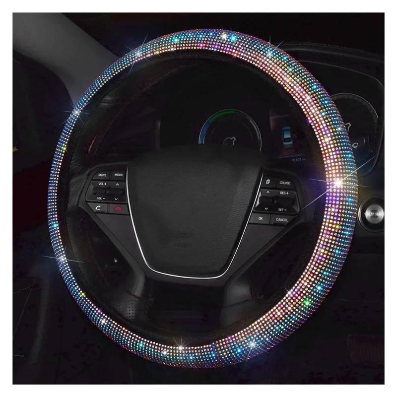 Auto Lenkradbezug Für Golf Für 7 6 37-39 cm Bling Blau Diamant Auto Lenkrad Abdeckung Für Mädchen Frauen Universal Rosa Innen Dekorationen Zubehör Lenkrad Bezug(C) von Mtuqvma