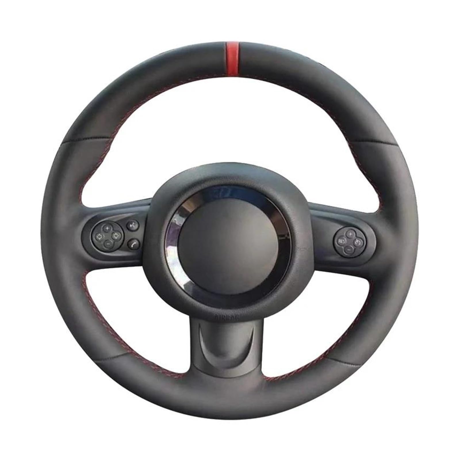 Auto Lenkradbezug Für Mini Fließheck/Für Mini R56/R57 Für Clubman Für Clubvan Coupe 3-Speichen Leder Auto Lenkrad Abdeckung Auto Zubehör Lenkrad Bezug von Mtuqvma