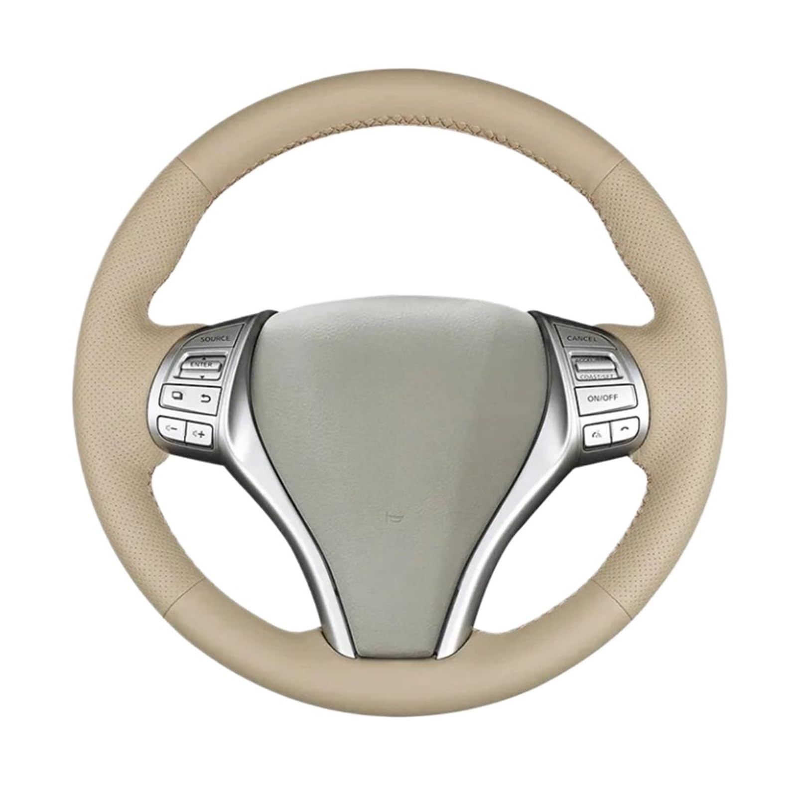 Auto Lenkradbezug Für Nissan Für Teana Für Altima 2013-2018 X-Trail 2014-2017 Qashqai 2014-2017 Beige Künstliche Leder Auto Lenkrad Abdeckung Für Rogue Lenkrad Bezug(Blue Thread) von Mtuqvma