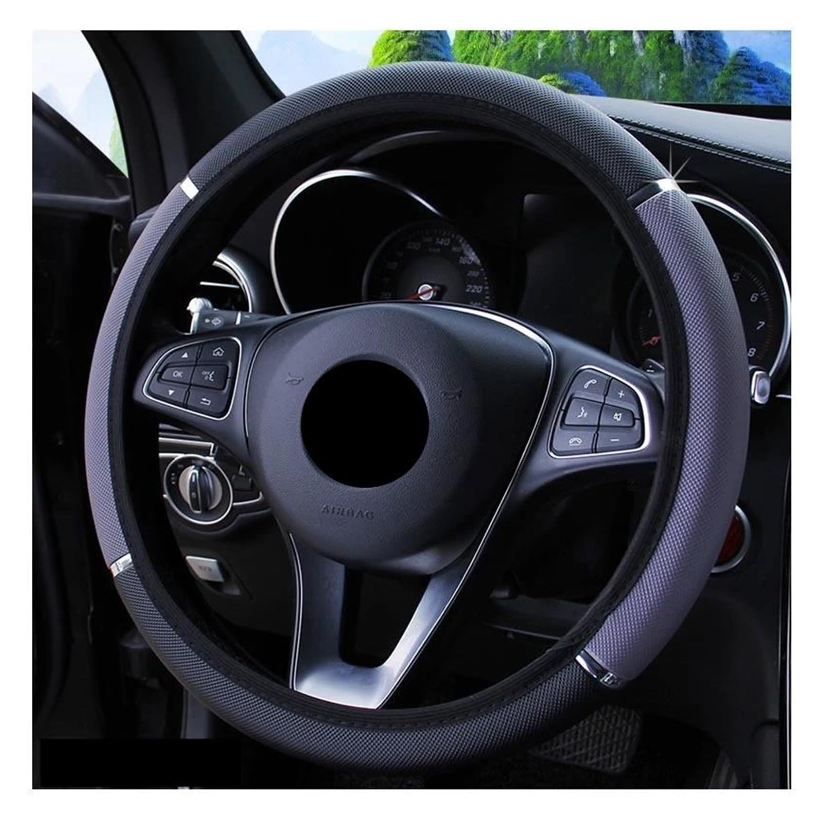 Auto Lenkradbezug Für Opel Für Astra Für Corsa Für Insignia Für Astra Für Vauxhall Für Mokka Antara Meriva Zafira Für Corsa Anti-Slip PU Auto Leder Lenkung Abdeckung Lenkrad Bezug(Grau) von Mtuqvma