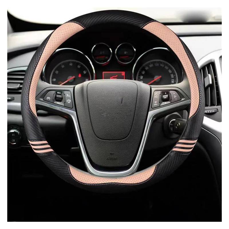 Auto Lenkradbezug Für Opel Für Mokka 2013-2016 Für Opel Für Insignia 2009-2013 Astra J 2010-2015 Meriva PU Leder Auto Lenkrad Abdeckung Auto Zubehör Lenkrad Bezug(Pink) von Mtuqvma