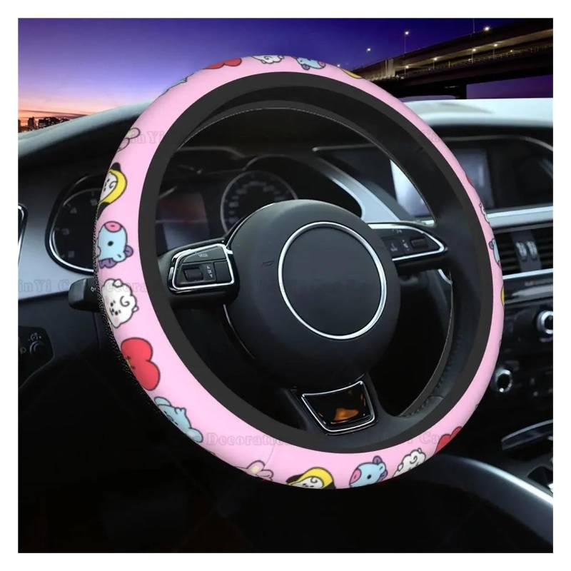 Auto Lenkradbezug Kawaii Anime Auto-Lenkradbezug Kpop Niedlicher Elastischer Cartoon-Lenkradbezug Geeignetes Autozubehör Passend Für Die Meisten Fahrzeuge Lenkrad Bezug(Kawaii Anime) von Mtuqvma