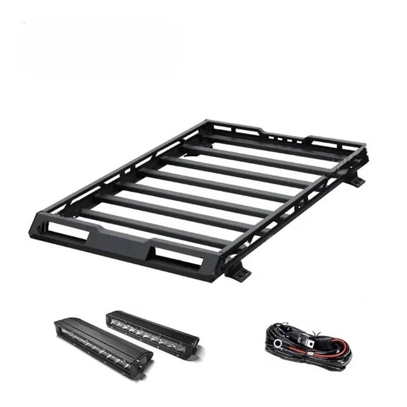 Dachträger Für Suzuki Für Jimny Für JB64 Für JB74 2019+ Off Road 4x4 Auto Aluminium Dach Rack Box Gepäck Rack Dachreling Dachträger(Roof Rack White LED) von Mtuqvma