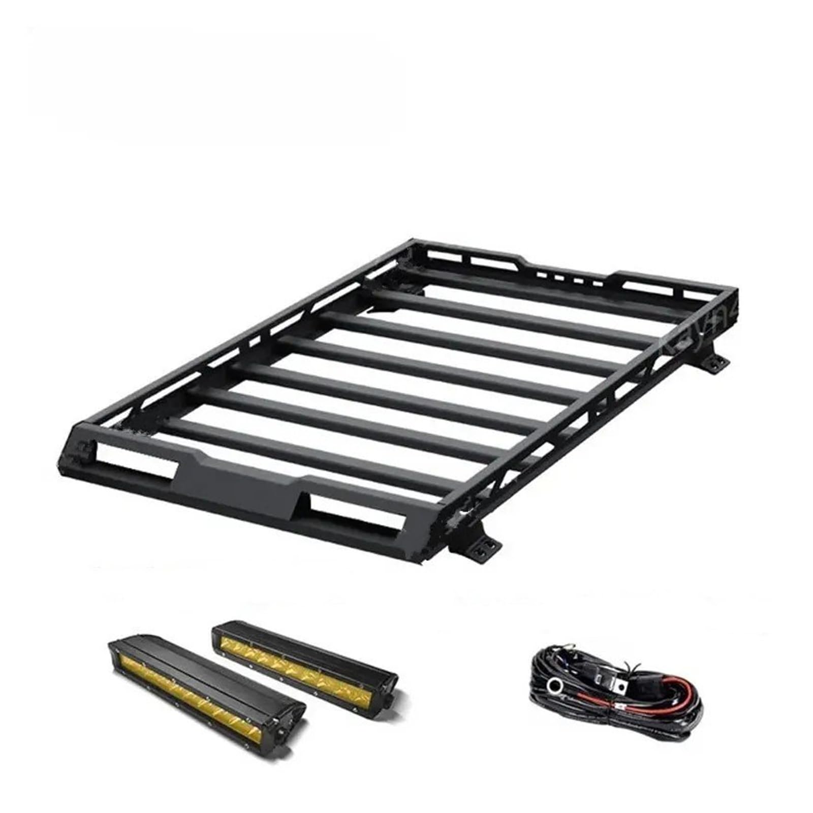 Dachträger Für Suzuki Für Jimny Für JB64 Für JB74 2019+ Off Road 4x4 Auto Aluminium Dach Rack Box Gepäck Rack Dachreling Dachträger(Roof Rack Yellow LED) von Mtuqvma