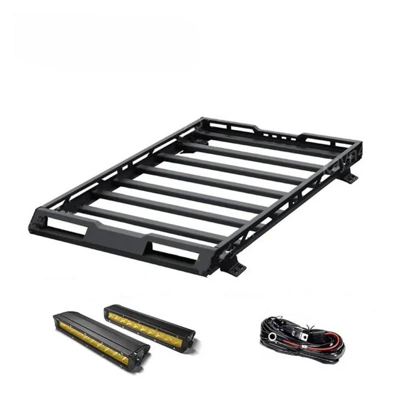 Dachträger Für Suzuki Für Jimny Für JB64 Für JB74 2019+ Off Road 4x4 Auto Aluminium Dach Rack Box Gepäck Rack Dachreling Dachträger(Roof Rack Yellow LED) von Mtuqvma