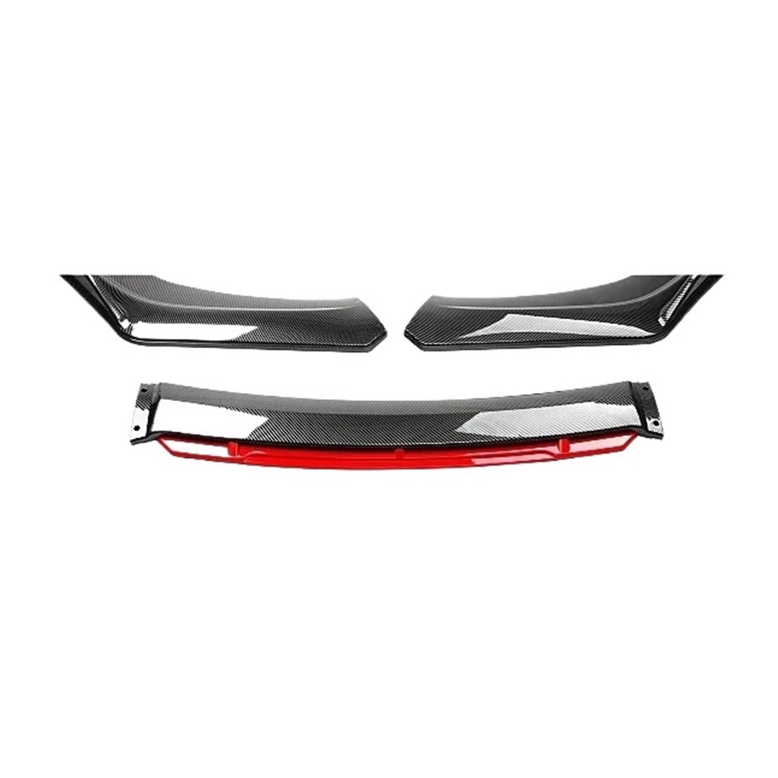 Front Spoiler Lippe Für A3 Für A4 Für A6 Für Q3 Für S3 S4 S6 Für B6 B7 B8 B 8,5 Front Spoiler Diffusor Bodykit Splitter Front Lip Auto Frontlippe Spoiler(Carbon Red) von Mtuqvma