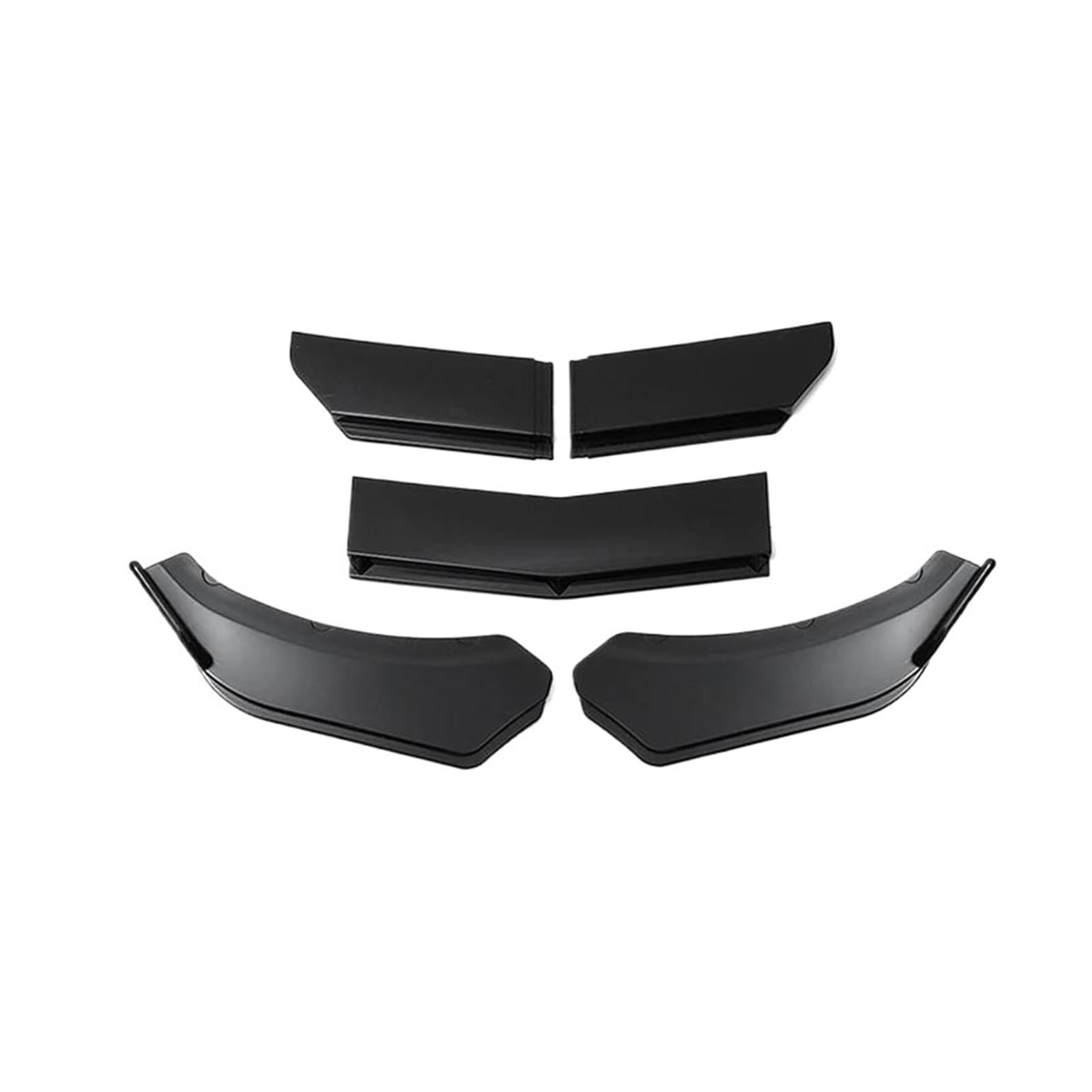 Frontstoßstange Lip 4/5 STÜCKE Universal Auto Vorderen Stoßfänger Lip Body Kit Spoiler Canard Splitter Diffusor Kohlefaser Für Benz Frontstoßstange Spoiler(5PC Bright Black.) von Mtuqvma