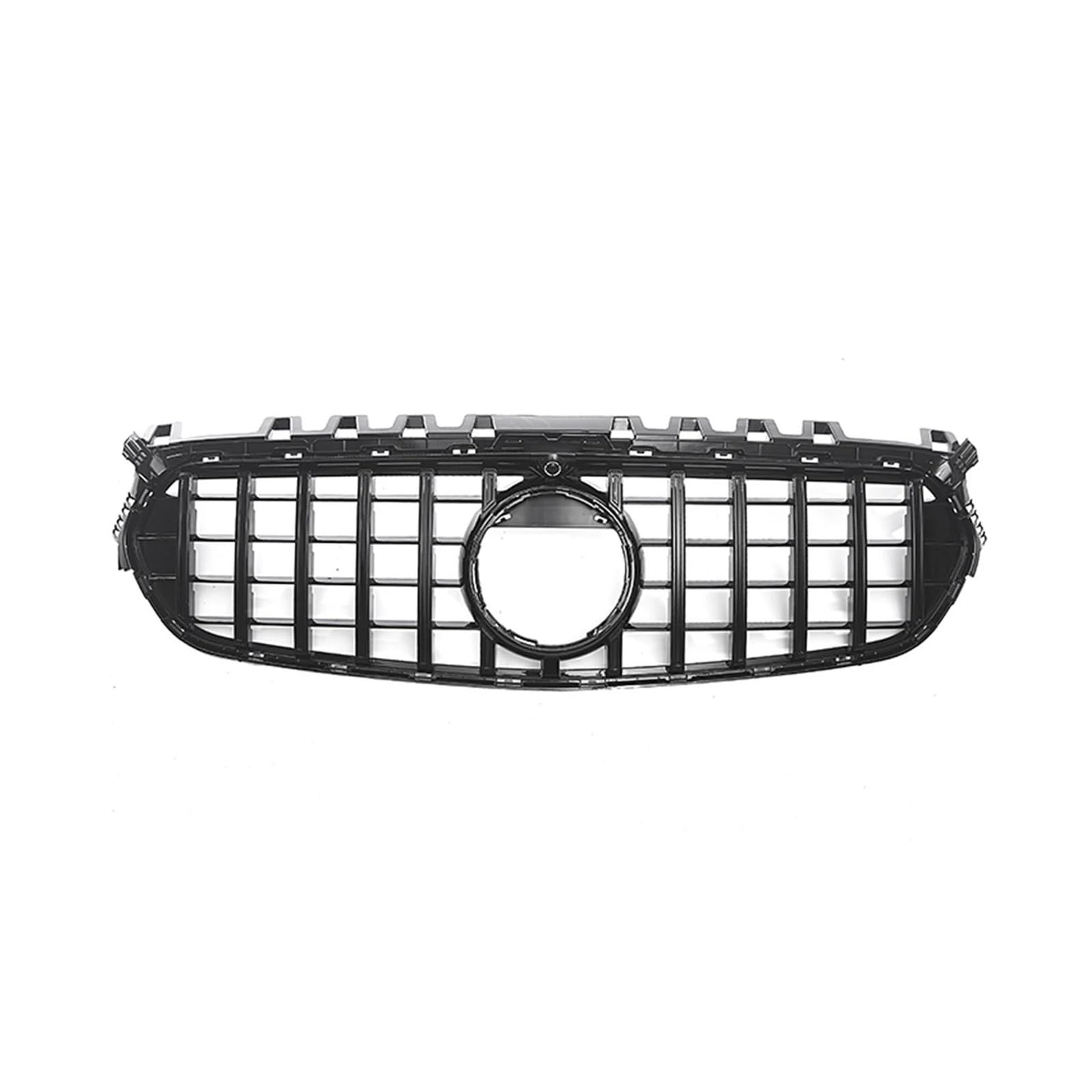 Frontstoßstange Lip Für Benz Für B-Klasse W247 2020 2021 2022 GT R Style Silber/Schwarz Auto Obere Stoßstangenhaube Mesh Grid Frontgrill Racing Grills Frontstoßstange Spoiler(Schwarz) von Mtuqvma