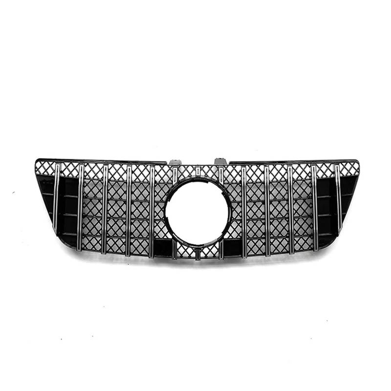 Frontstoßstange Lip Für Benz ML Klasse W164 2009-2012 ML350 ML450 ML500 ML550 Obere Stoßstange Haube Mesh Grid GT Schwarz/Silber Vorne Kühlergrill Grill Frontstoßstange Spoiler(Silber) von Mtuqvma