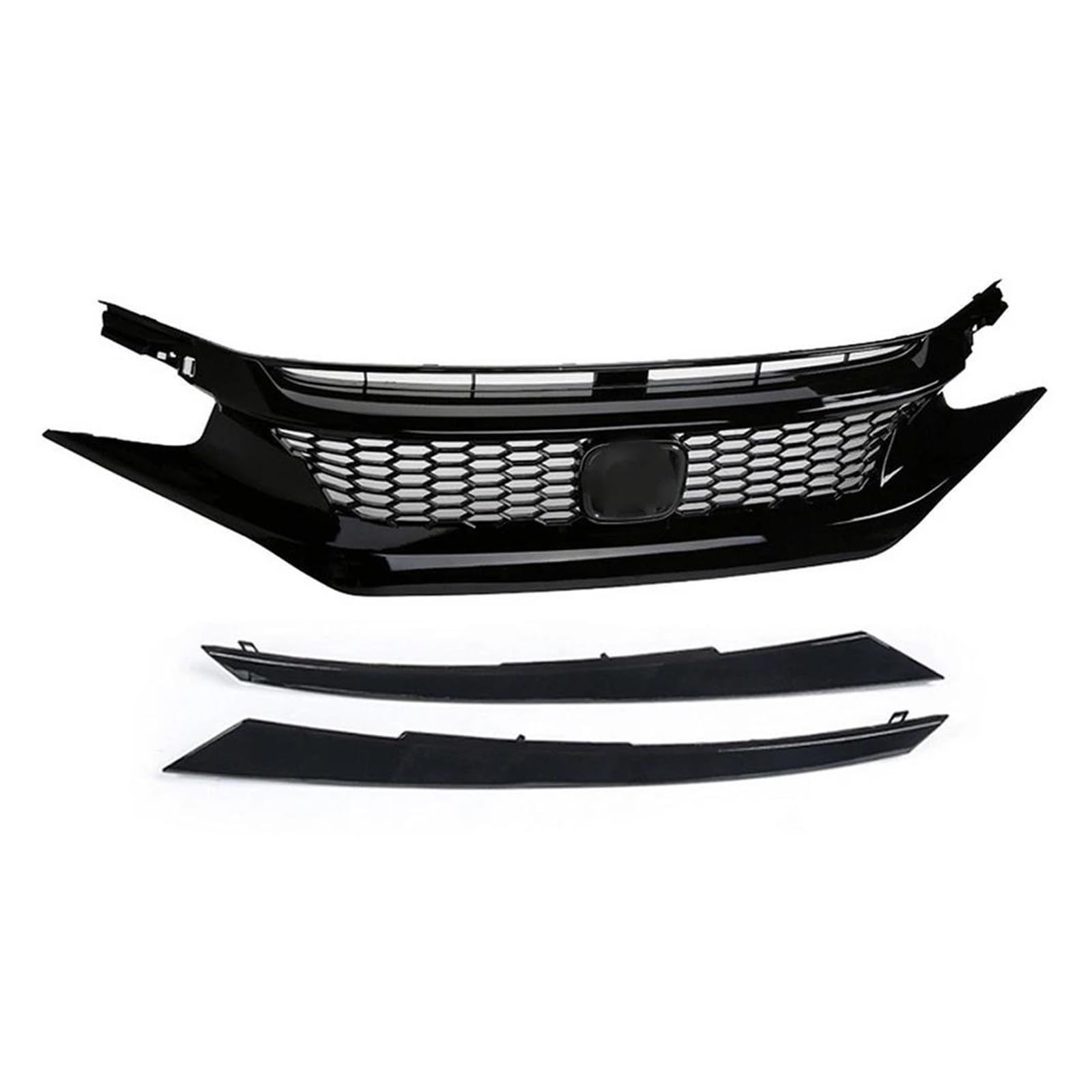 Frontstoßstange Lip Für Die 10. Generation Für Civic Black Grille 2016-2018 2019-2020 2021 Fronthaubengrill Racing Bumper Grill Außenzubehör Frontstoßstange Spoiler(2019-2020 Black-B) von Mtuqvma