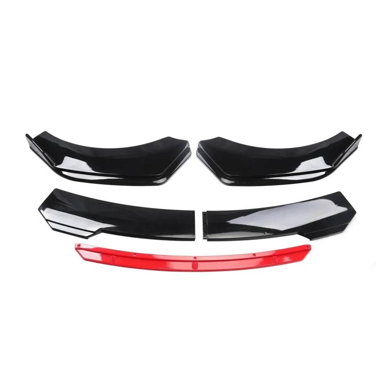 Frontstoßstange Lip Für Hyundai Für Accent 2008-2022 Auto Front Körper Stoßstange Spolier Lippe Kinn Diffusor Splitter Air Dam Kit Protector Guard Covers Frontstoßstange Spoiler(Black Red) von Mtuqvma